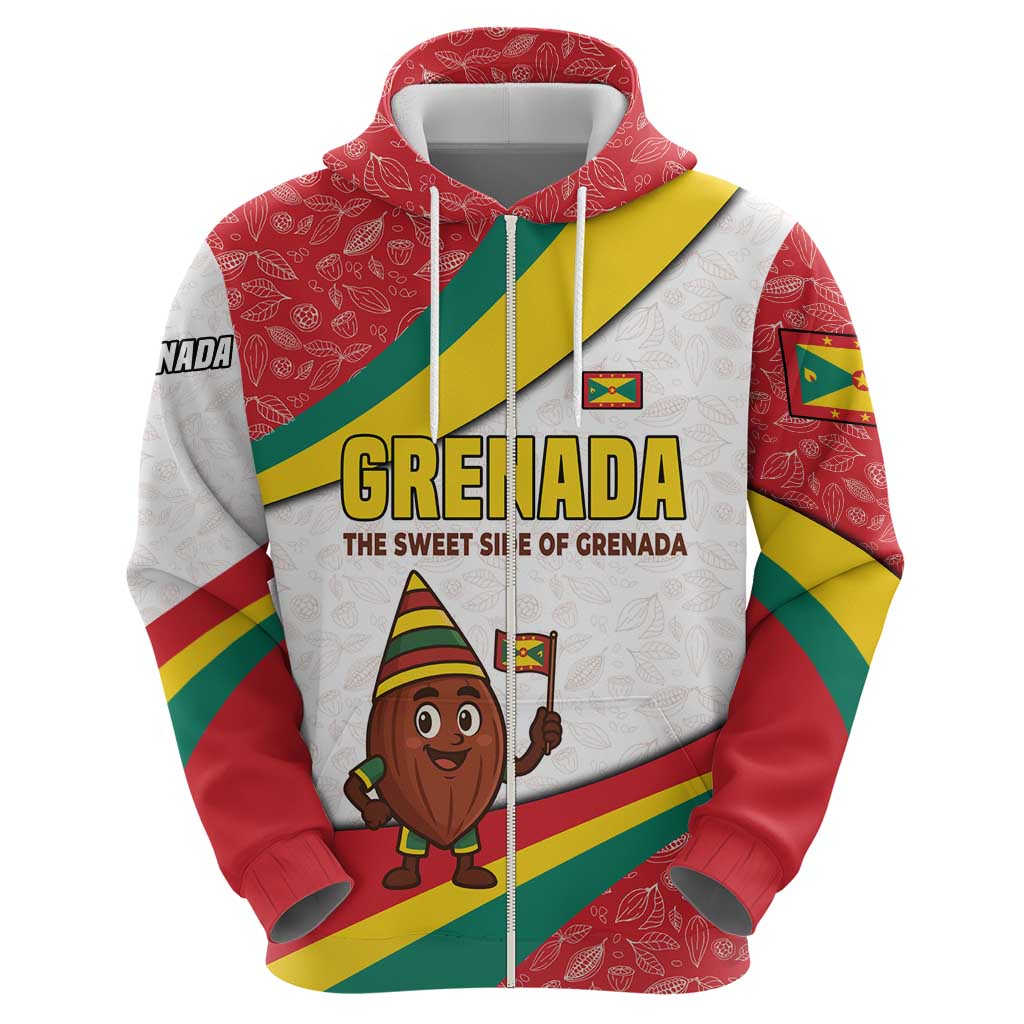 Grenada Hoodie with Cocoa Bean Mascot and National Flag Colors TS04
