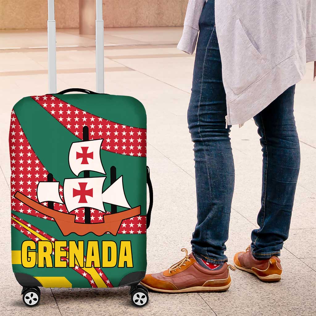 Grenada Luggage Cover with Cocoa Bean Mascot and National Flag Colors TS04