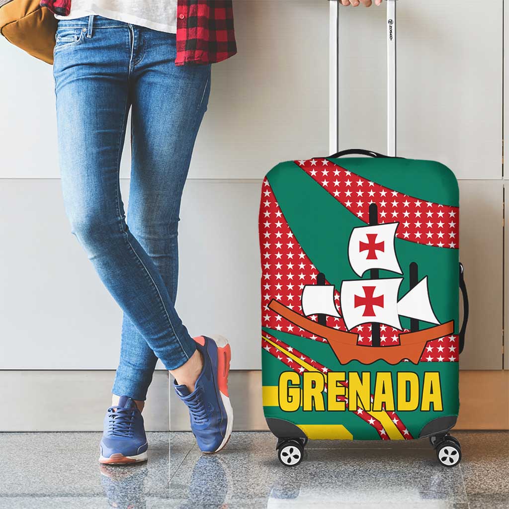 Grenada Luggage Cover with Cocoa Bean Mascot and National Flag Colors TS04