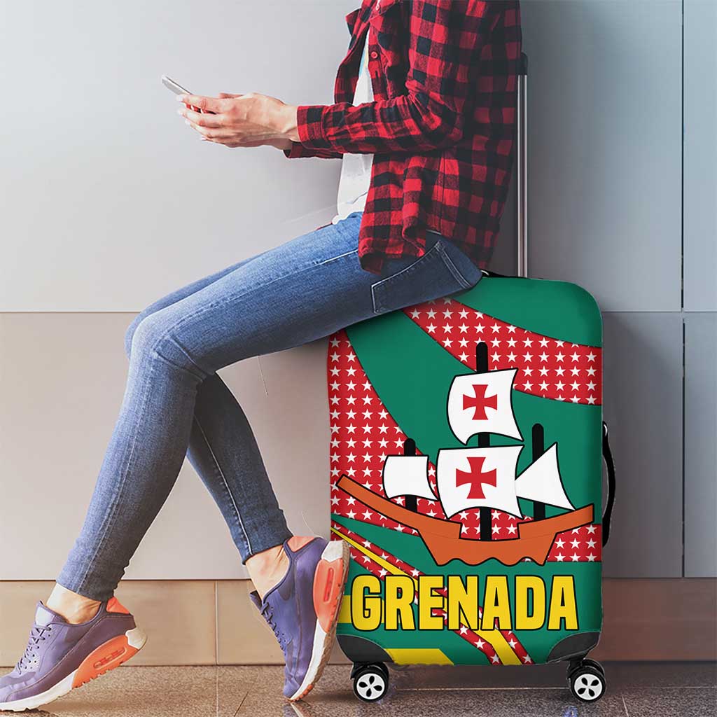 Grenada Luggage Cover with Cocoa Bean Mascot and National Flag Colors TS04