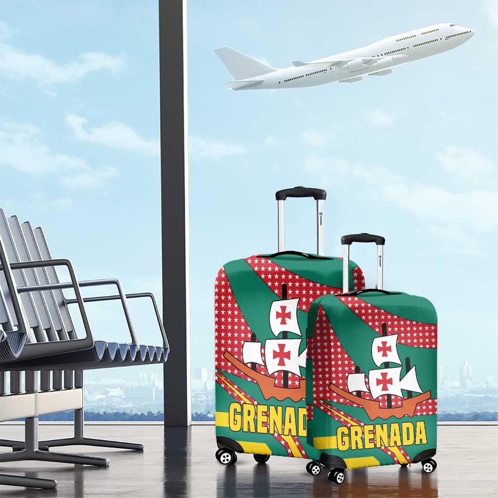 Grenada Luggage Cover with Cocoa Bean Mascot and National Flag Colors TS04