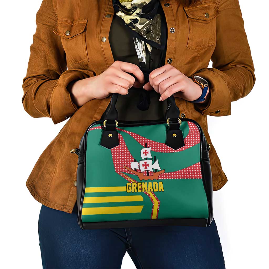 Grenada Shoulder Handbag with Cocoa Bean Mascot and National Flag Colors TS04