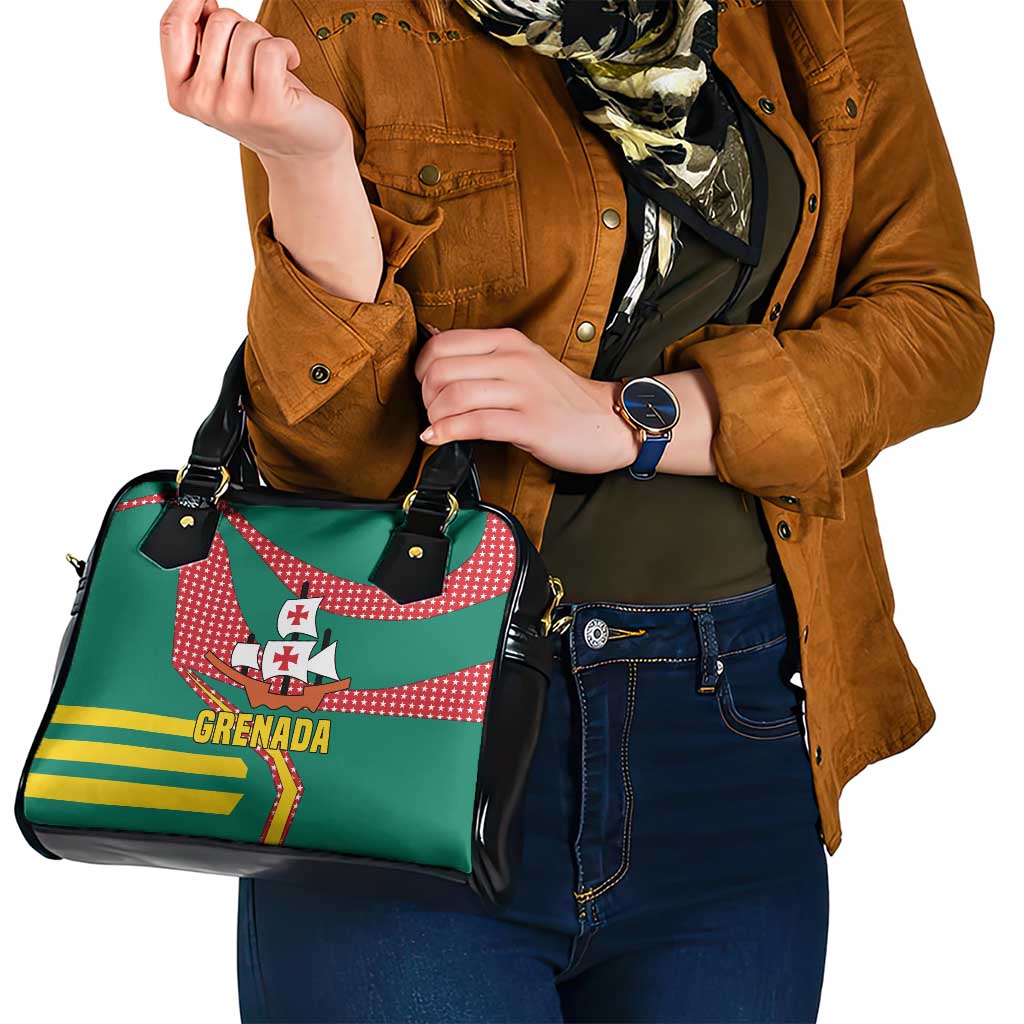 Grenada Shoulder Handbag with Cocoa Bean Mascot and National Flag Colors TS04
