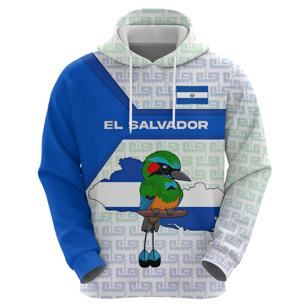 El Salvador National Symbol Hoodie with Torogoz Bird and Flag Map Design TS04