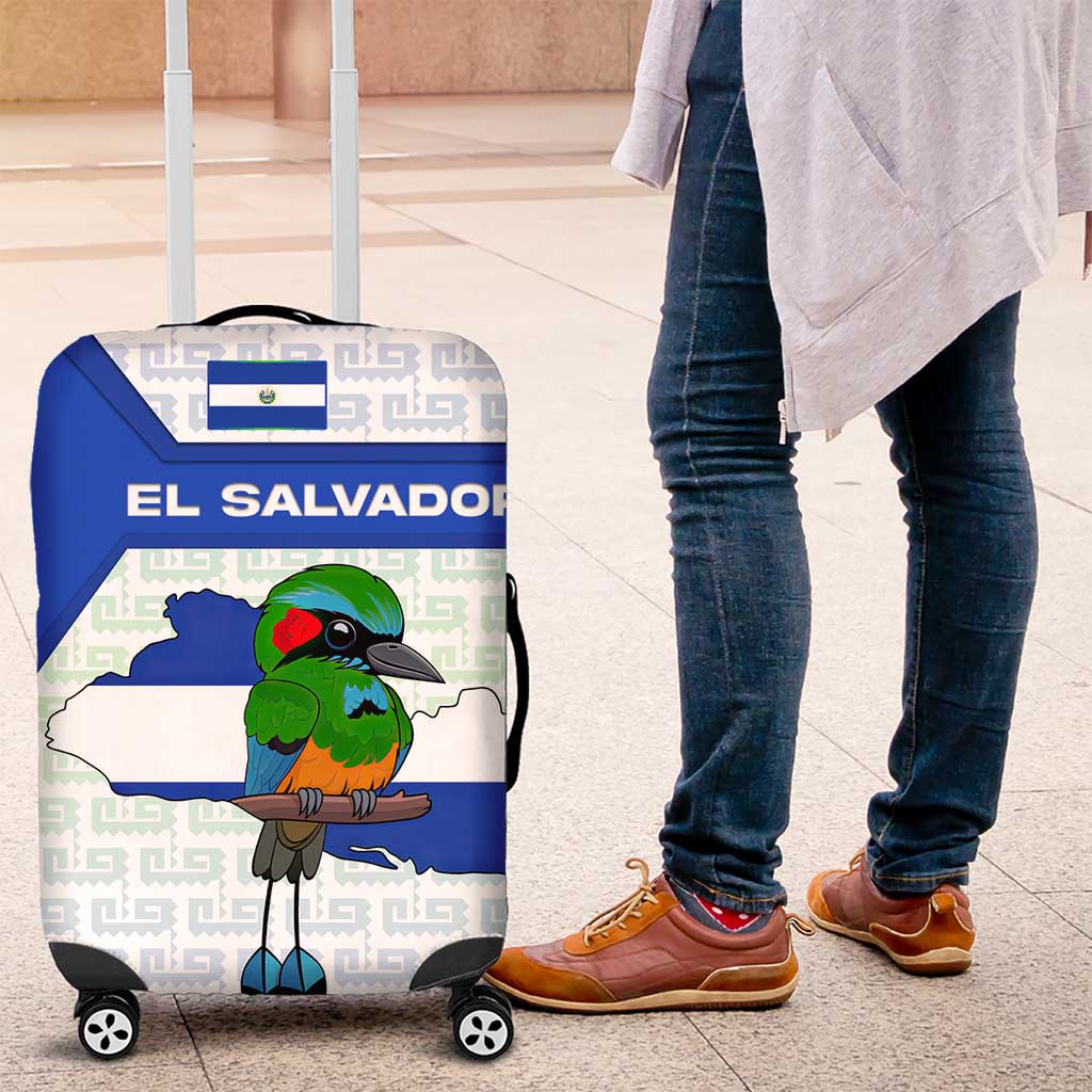 El Salvador National Symbol Luggage Cover with Torogoz Bird and Flag Map Design TS04