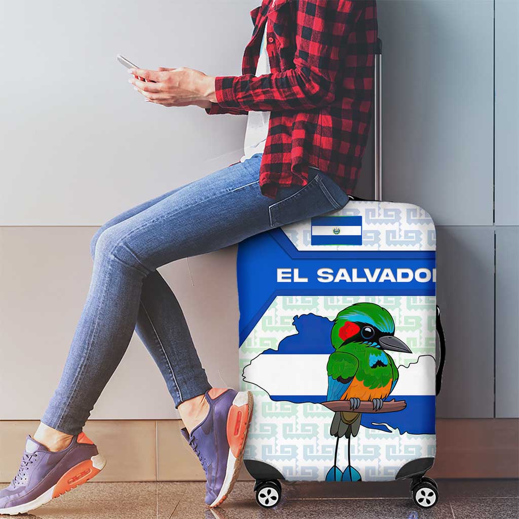 El Salvador National Symbol Luggage Cover with Torogoz Bird and Flag Map Design TS04