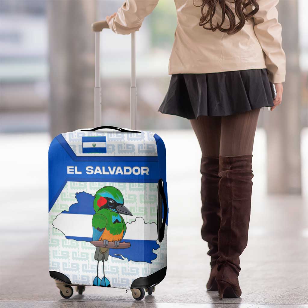 El Salvador National Symbol Luggage Cover with Torogoz Bird and Flag Map Design TS04