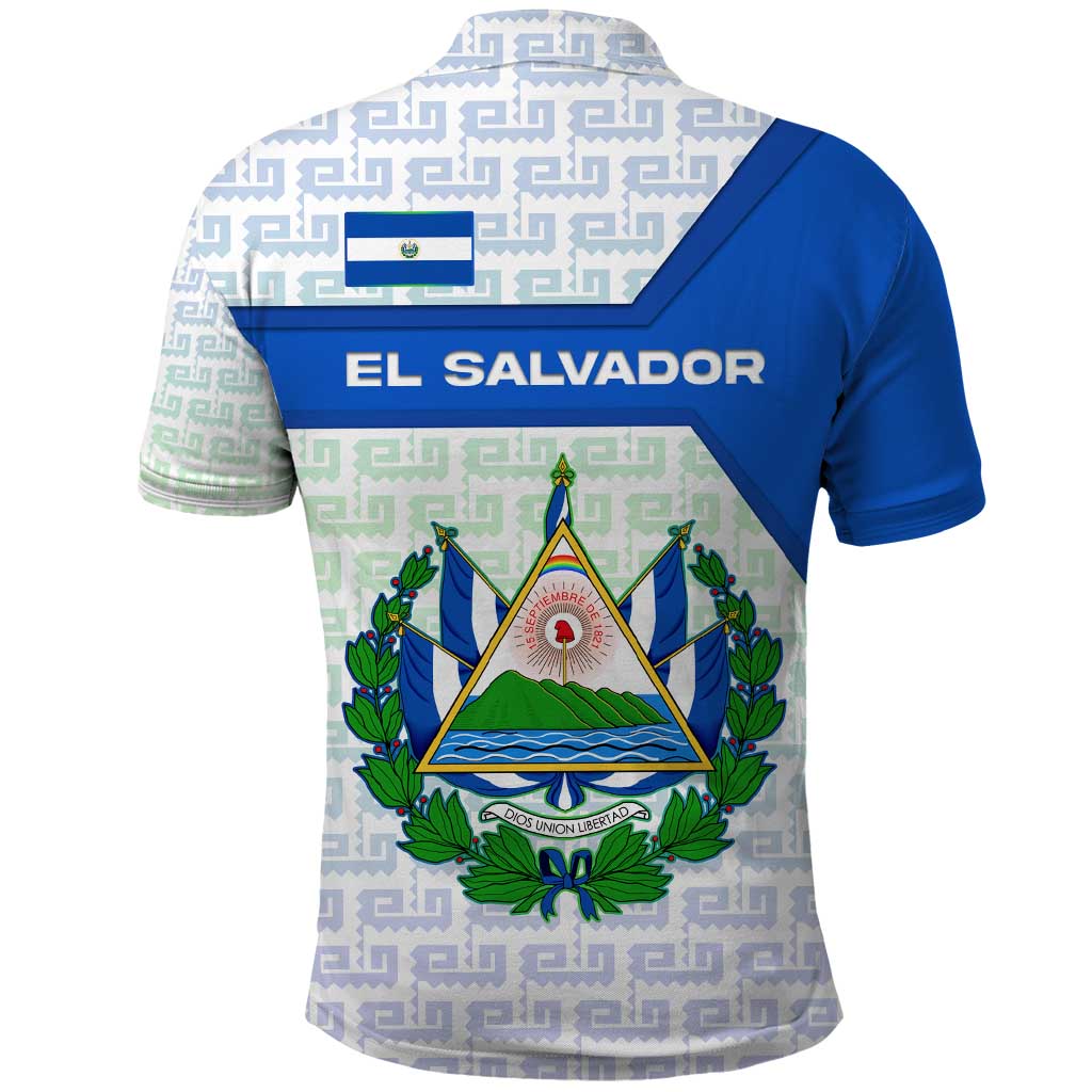 El Salvador National Symbol Polo Shirt with Torogoz Bird and Flag Map Design TS04