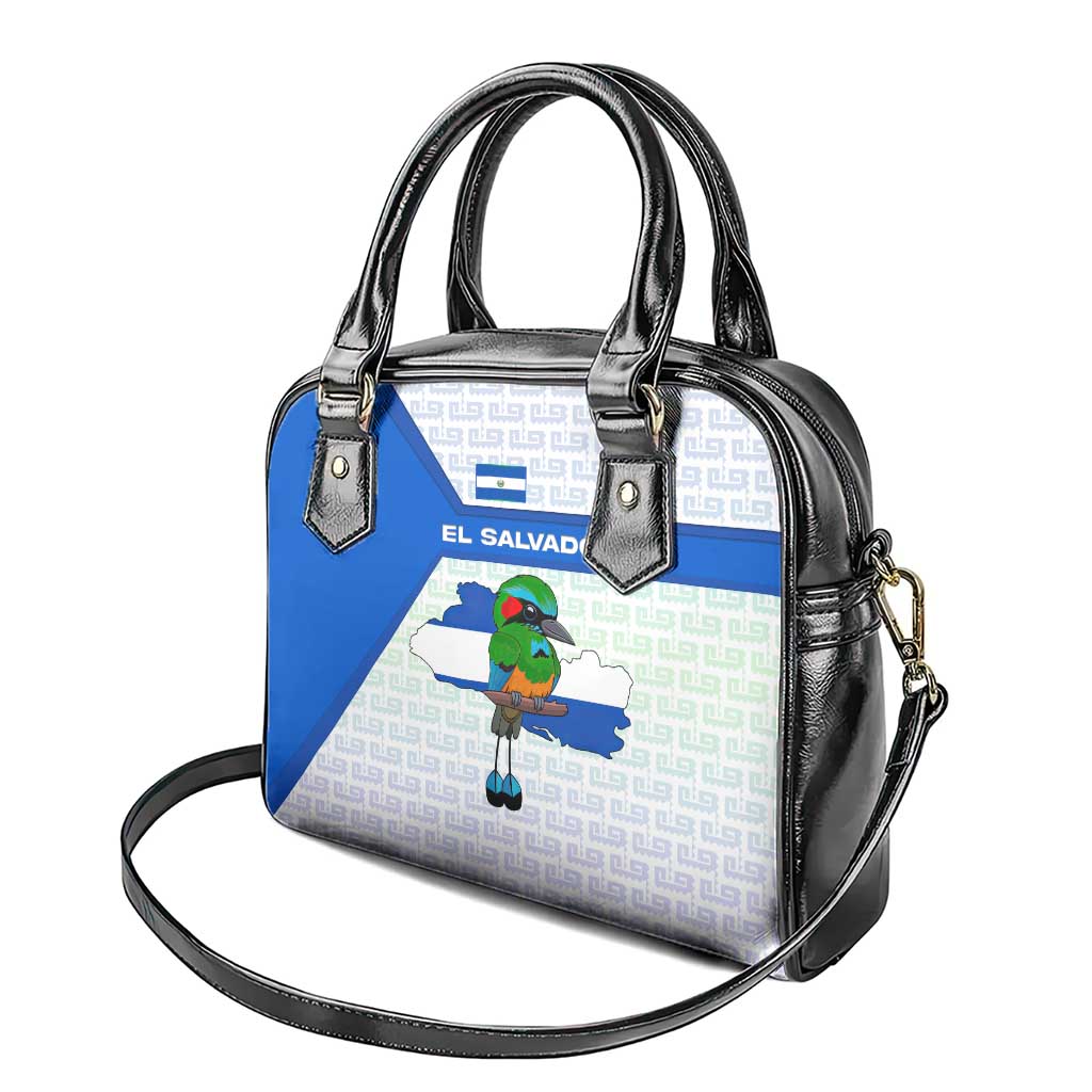 El Salvador National Symbol Shoulder Handbag with Torogoz Bird and Flag Map Design TS04