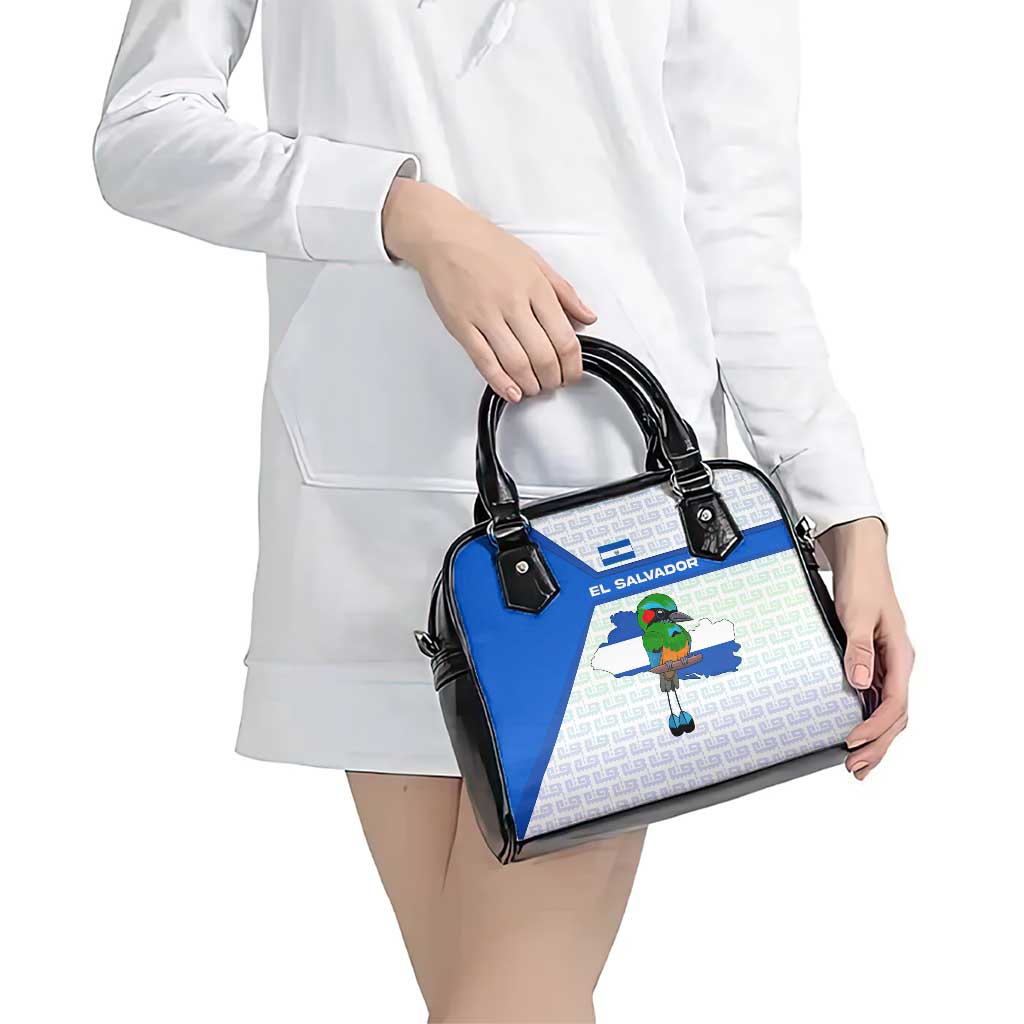 El Salvador National Symbol Shoulder Handbag with Torogoz Bird and Flag Map Design TS04