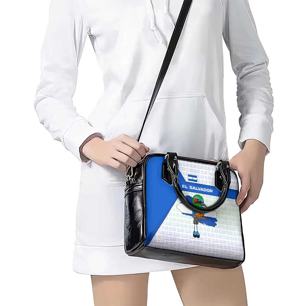El Salvador National Symbol Shoulder Handbag with Torogoz Bird and Flag Map Design TS04