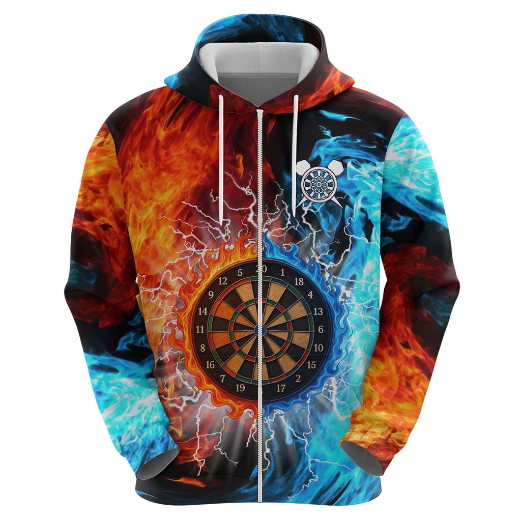 Custom Thunder Lightning Darts Hoodie Dartboard Water Fire TS04