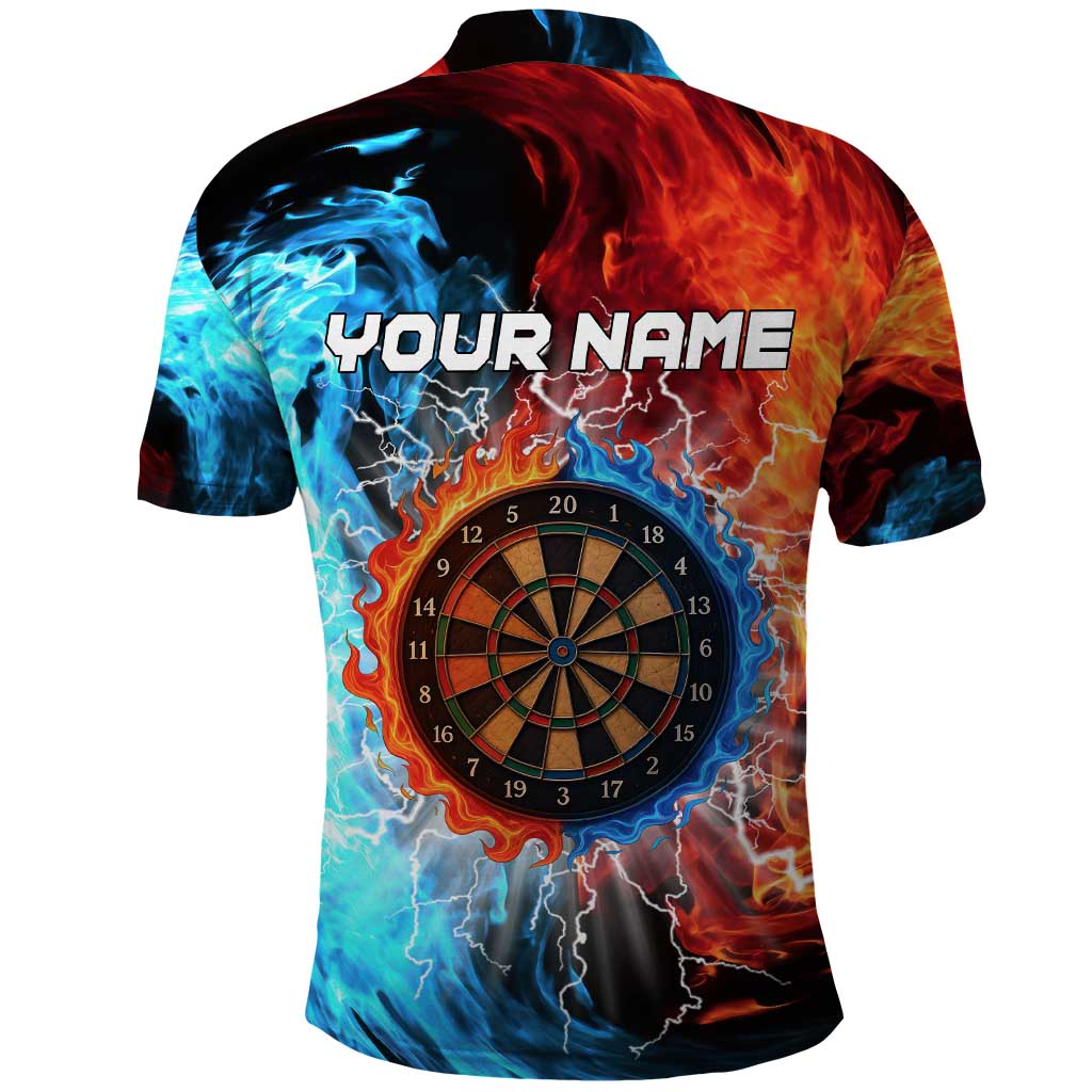 Custom Thunder Lightning Darts Polo Shirt Dartboard Water Fire TS04
