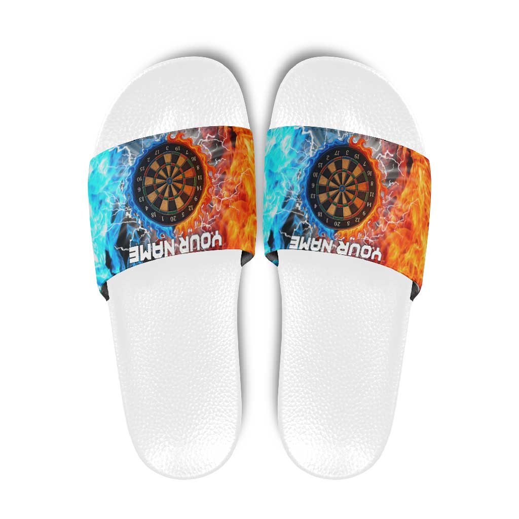 Custom Thunder Lightning Darts Slide Sandals Dartboard Water Fire TS04