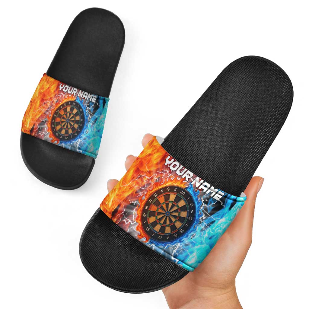 Custom Thunder Lightning Darts Slide Sandals Dartboard Water Fire TS04