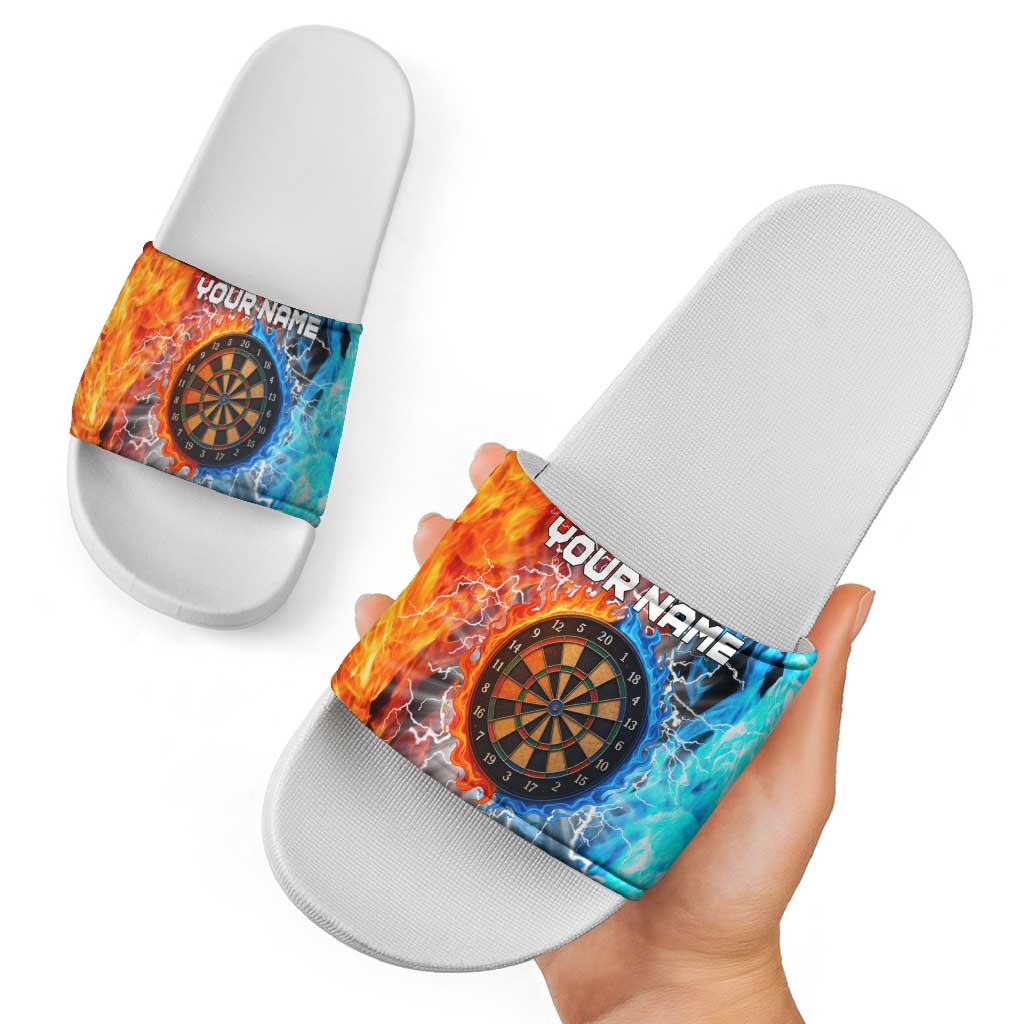 Custom Thunder Lightning Darts Slide Sandals Dartboard Water Fire TS04