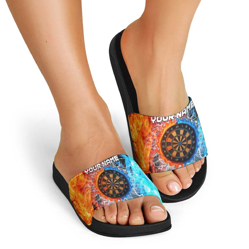 Custom Thunder Lightning Darts Slide Sandals Dartboard Water Fire TS04