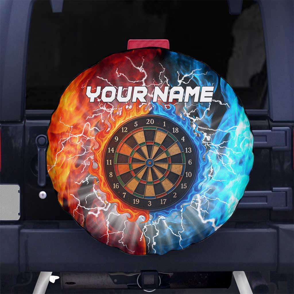 Custom Thunder Lightning Darts Spare Tire Cover Dartboard Water Fire TS04