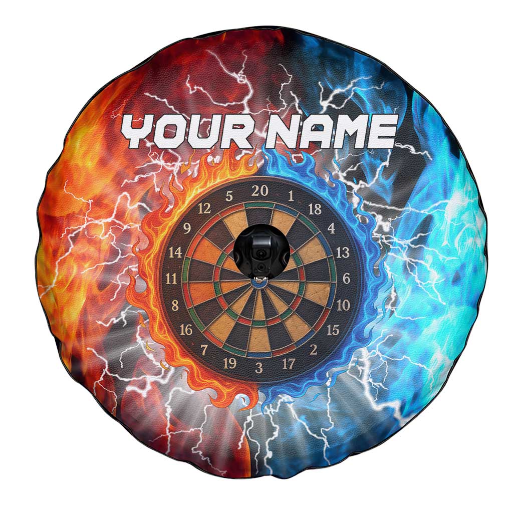 Custom Thunder Lightning Darts Spare Tire Cover Dartboard Water Fire TS04