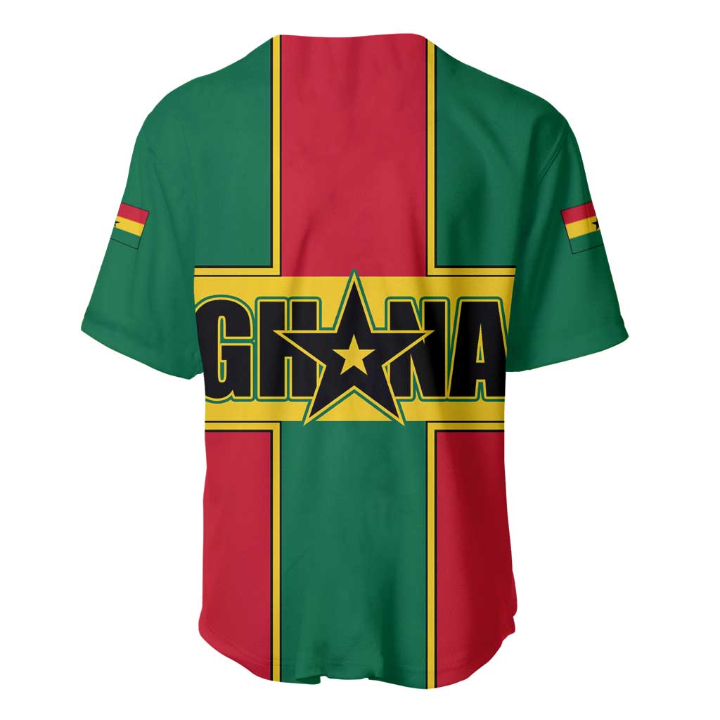 African Ghana Baseball Jersey Flag with Coat of Arms Simple Design TS04