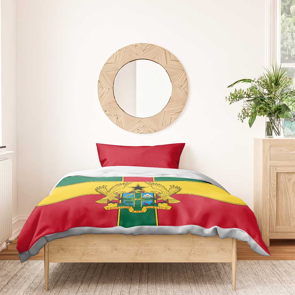 African Ghana Bedding Set Flag with Coat of Arms Simple Design TS04