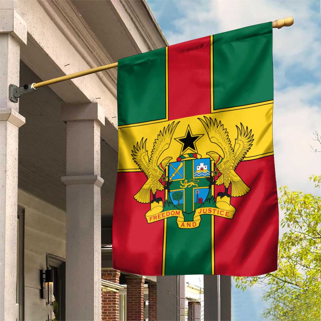 African Ghana Garden Flag Flag with Coat of Arms Simple Design TS04