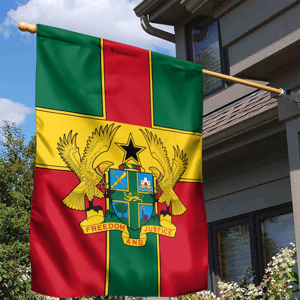 African Ghana Garden Flag Flag with Coat of Arms Simple Design TS04