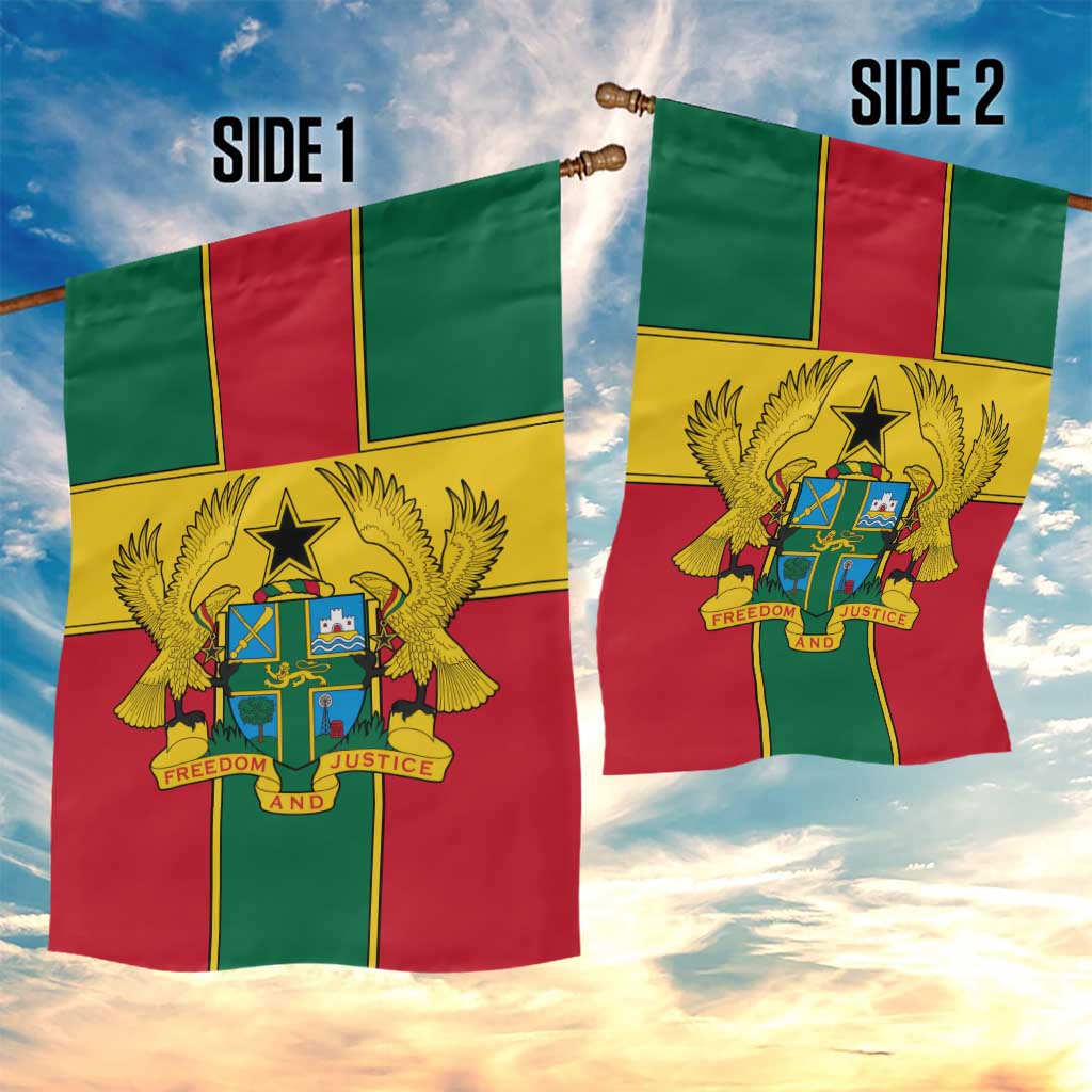 African Ghana Garden Flag Flag with Coat of Arms Simple Design TS04