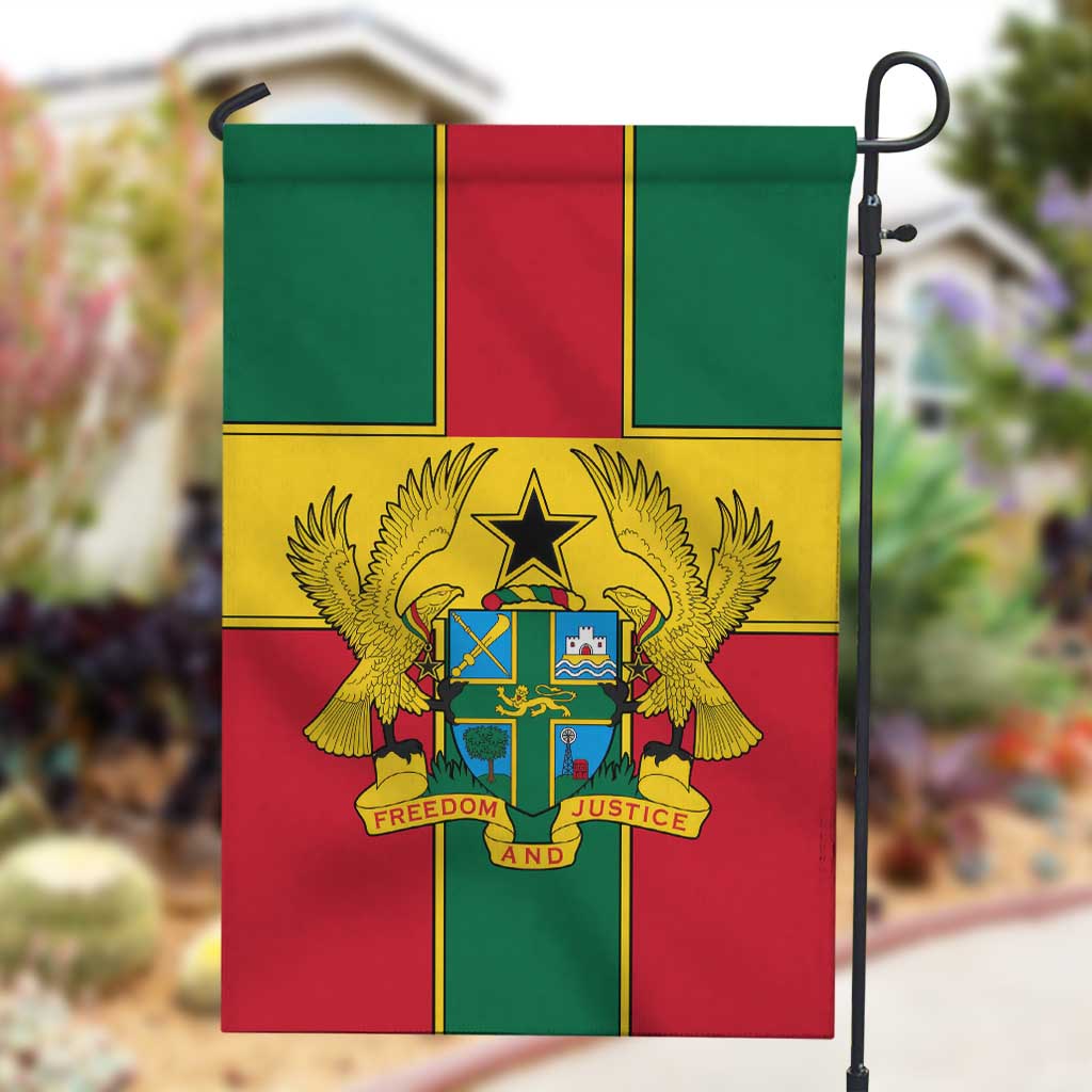 African Ghana Garden Flag Flag with Coat of Arms Simple Design TS04