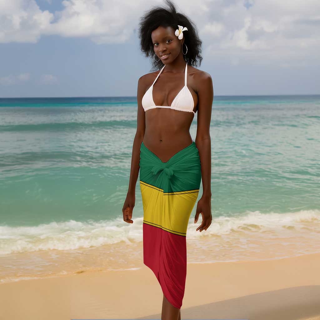 African Ghana Sarong Flag with Coat of Arms Simple Design TS04