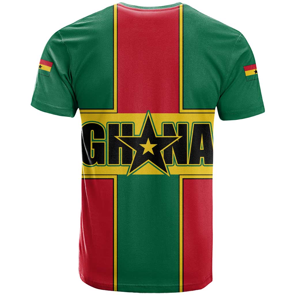 African Ghana T shirt Flag with Coat of Arms Simple Design TS04