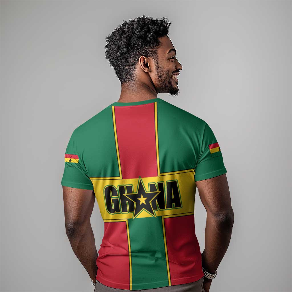 African Ghana T shirt Flag with Coat of Arms Simple Design TS04