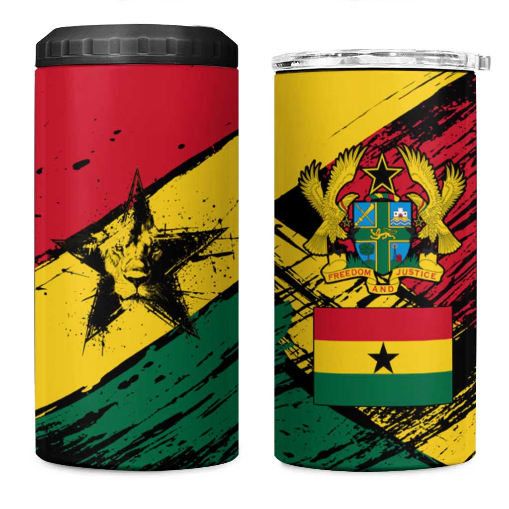 Afro Ghana Lion 4 in 1 Can Cooler Tumbler Star Grunge Style TS04