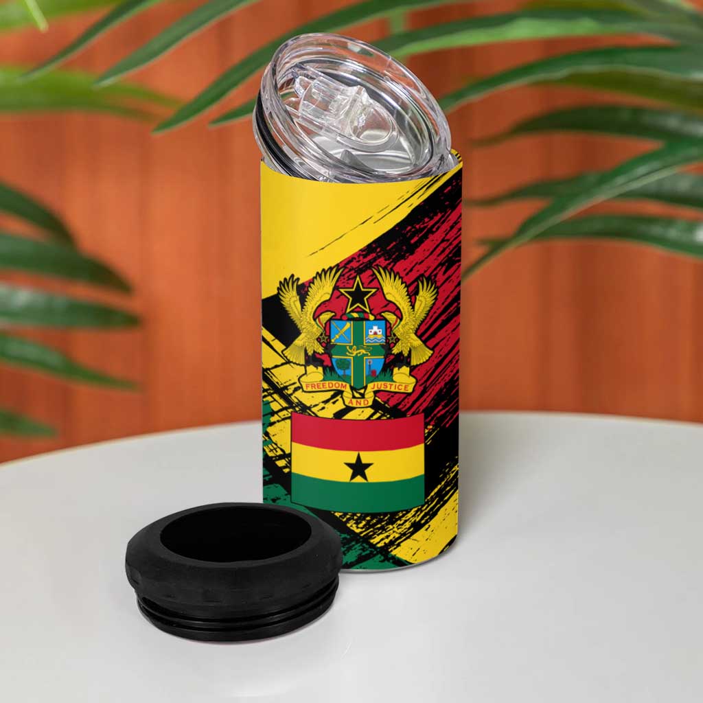Afro Ghana Lion 4 in 1 Can Cooler Tumbler Star Grunge Style TS04