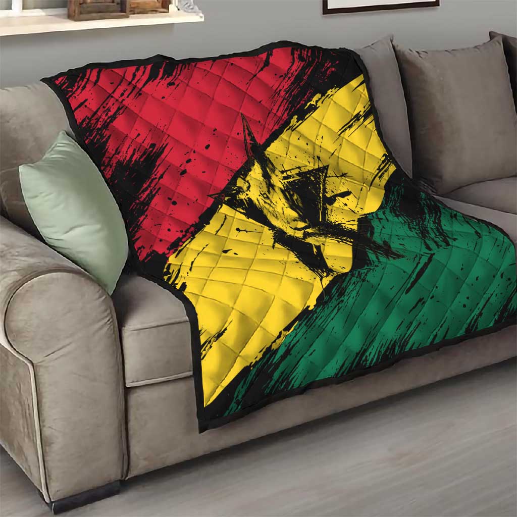 Afro Ghana Lion Quilt Star Grunge Style TS04