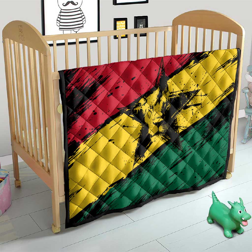 Afro Ghana Lion Quilt Star Grunge Style TS04