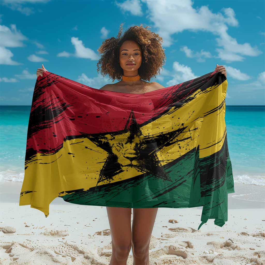 Afro Ghana Lion Sarong Star Grunge Style TS04