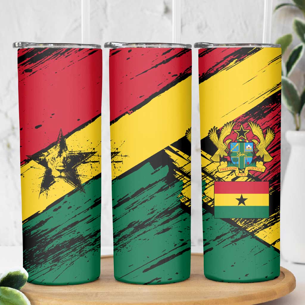 Afro Ghana Lion Skinny Tumbler Star Grunge Style TS04