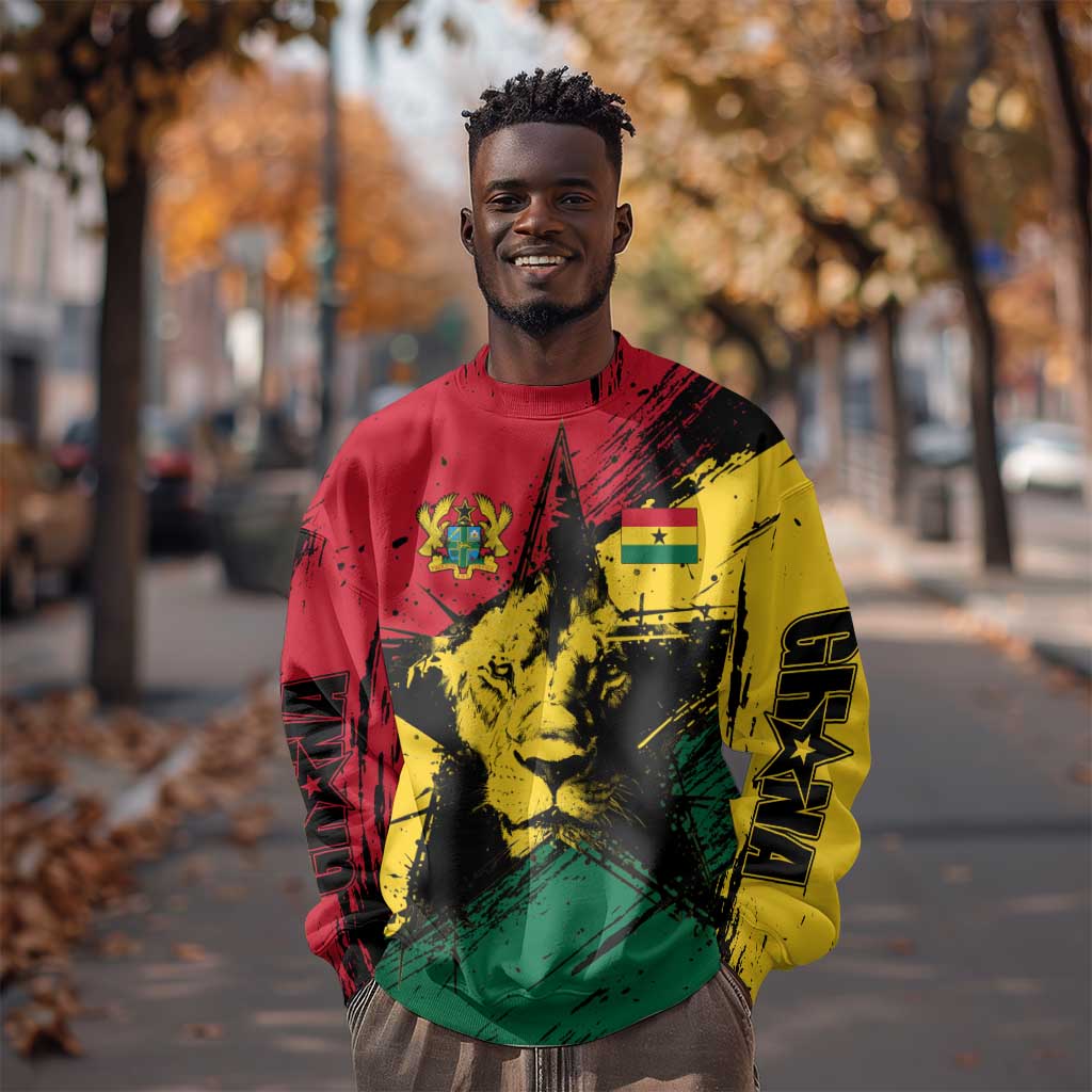 Afro Ghana Lion Sweatshirt Star Grunge Style TS04