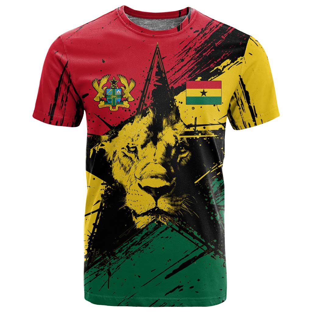 Afro Ghana Lion T shirt Star Grunge Style TS04