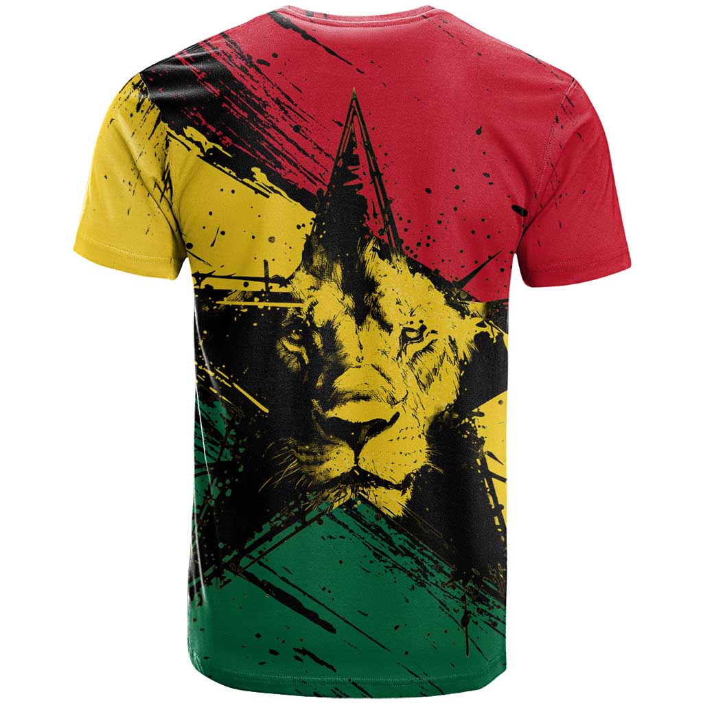 Afro Ghana Lion T shirt Star Grunge Style TS04