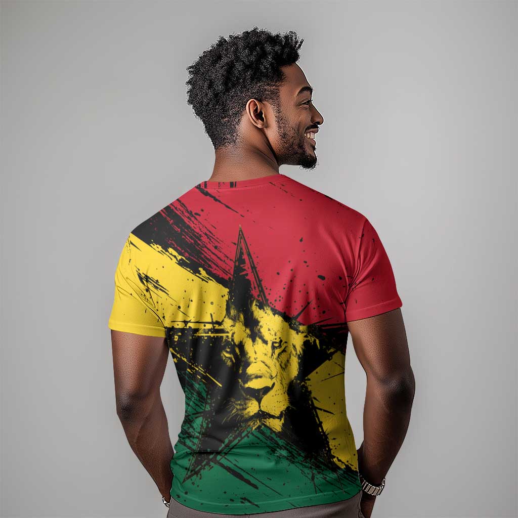 Afro Ghana Lion T shirt Star Grunge Style TS04