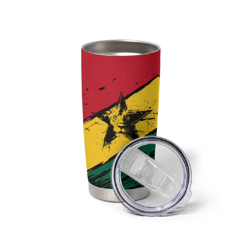 Afro Ghana Lion Tumbler Cup Star Grunge Style TS04