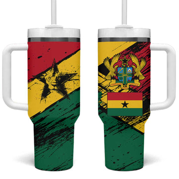 Afro Ghana Lion Tumbler With Handle Star Grunge Style TS04