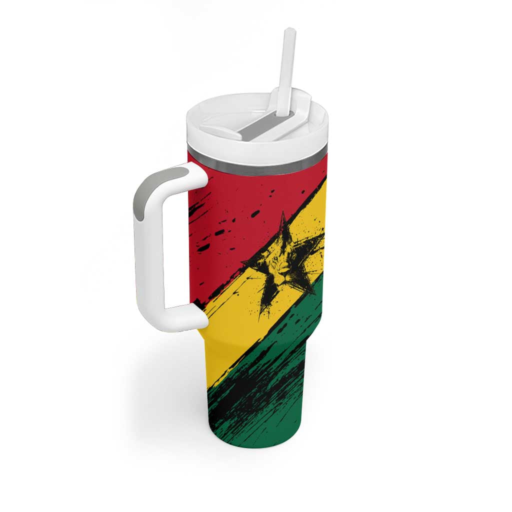 Afro Ghana Lion Tumbler With Handle Star Grunge Style TS04