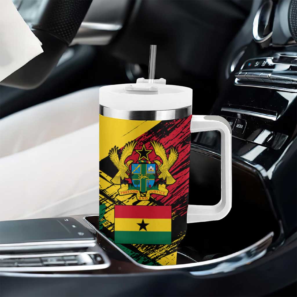 Afro Ghana Lion Tumbler With Handle Star Grunge Style TS04