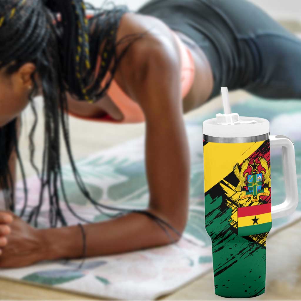 Afro Ghana Lion Tumbler With Handle Star Grunge Style TS04