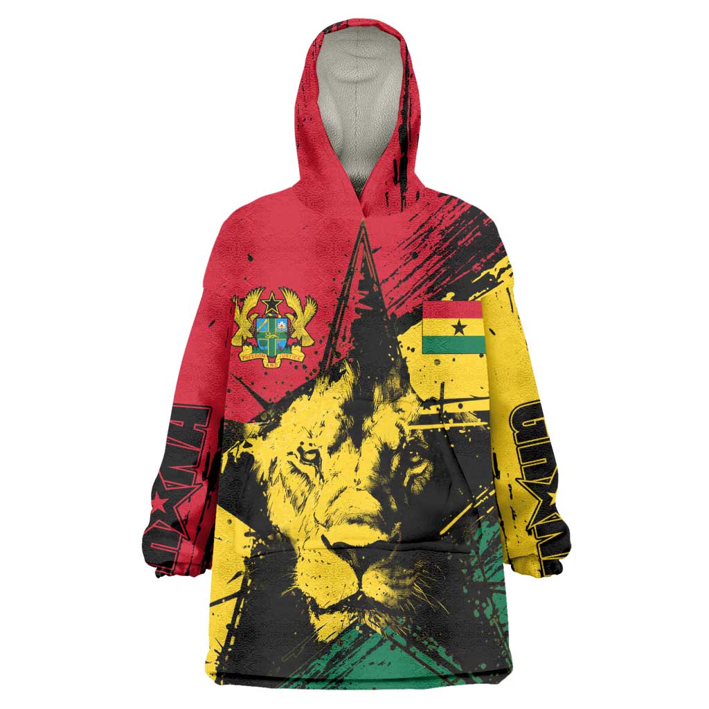 Afro Ghana Lion Wearable Blanket Hoodie Star Grunge Style TS04