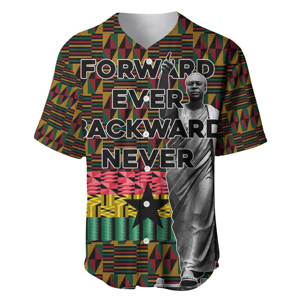 Kwame Nkrumah Ghana Baseball Jersey Kente Pattern African TS04