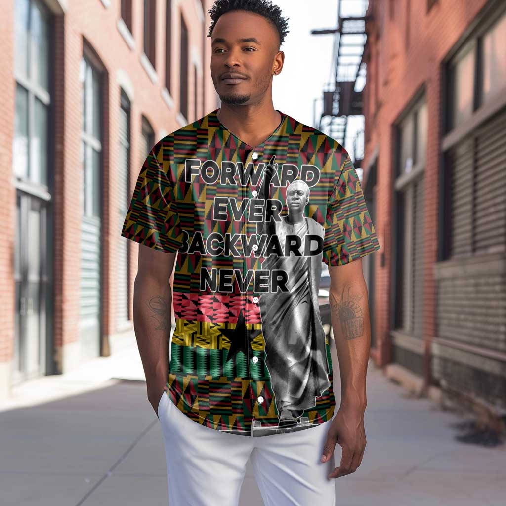 Kwame Nkrumah Ghana Baseball Jersey Kente Pattern African TS04